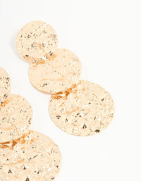 Gold Molten Disc Drop Earrings - link has visual effect only