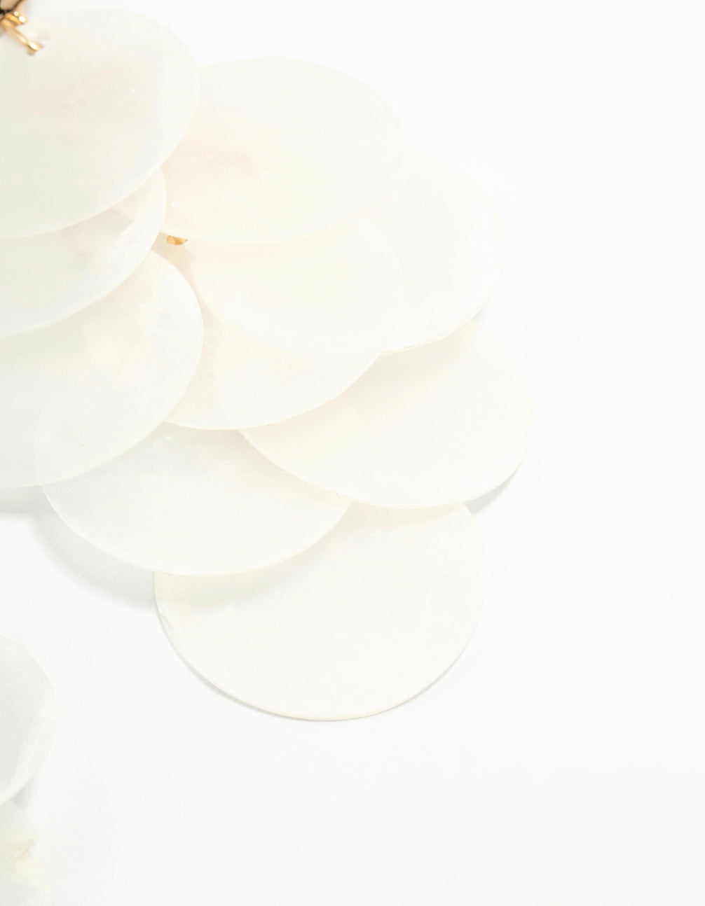White Genuine Shell Layered Drop Earrings