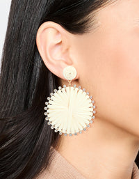 Paper Raffia Wrap Circle Drop Earrings - link has visual effect only