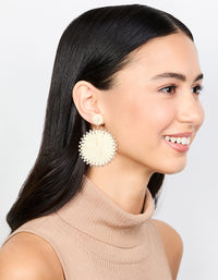 Paper Raffia Wrap Circle Drop Earrings - link has visual effect only