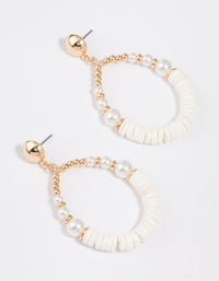 Pearl Beaded Circle Drop Earrings - link has visual effect only