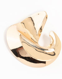 Gold Twisted Large Stud Earrings - link has visual effect only