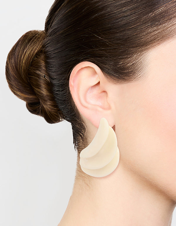 Acrylic Curved Disc Earrings