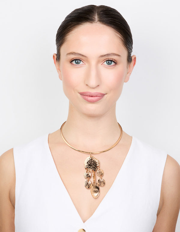 Gold Molten Pendant Choker