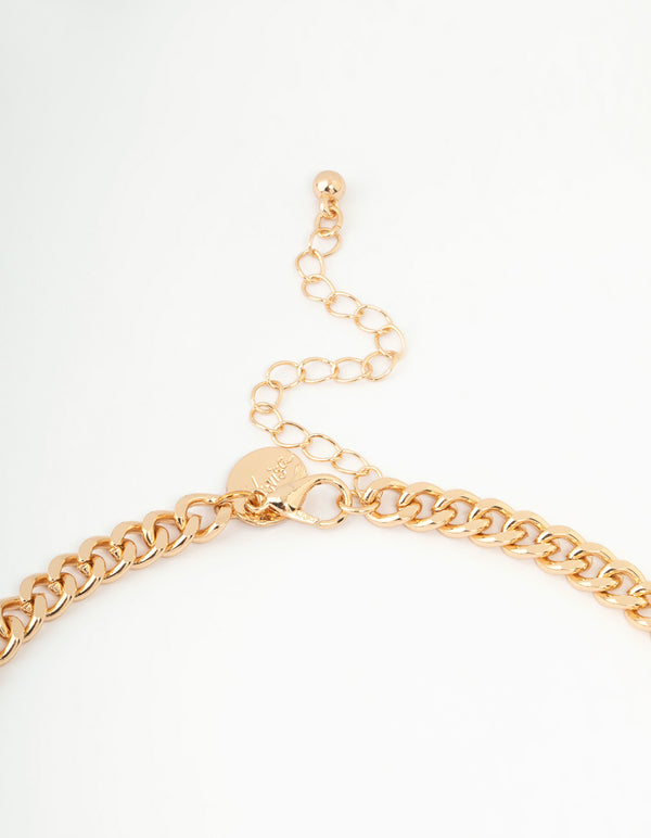 Brown & White Acrylic Statement Pendant Necklace