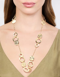 Gold Molten Disc Long Necklace - link has visual effect only