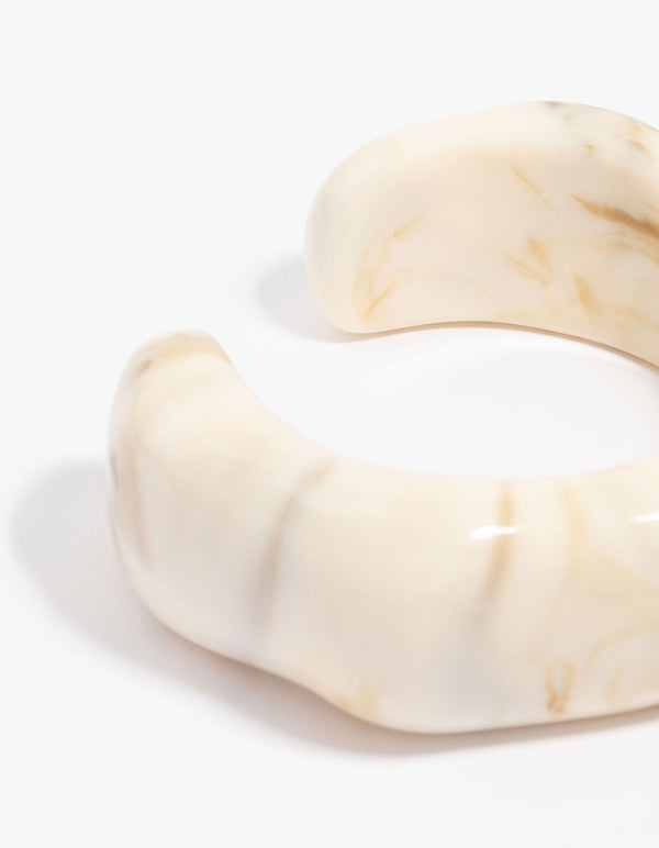 White Acrylic Marble Wrist Cuff
