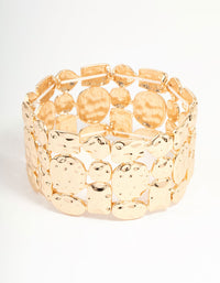 Gold Molten Layered Stretch Bracelet - link has visual effect only