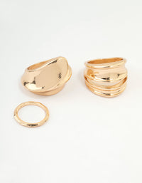 Gold Organic Statement Stacking Rings 3-Pack - link has visual effect only