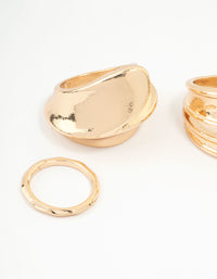 Gold Organic Statement Stacking Rings 3-Pack - link has visual effect only