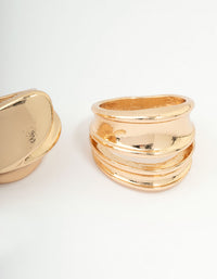 Gold Organic Statement Stacking Rings 3-Pack - link has visual effect only