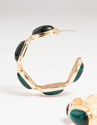 Gold Emerald Diamante Hoop Earrings - link has visual effect only