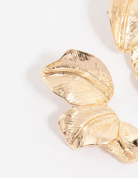 Gold Leaf Detail Drop Earrings - link has visual effect only