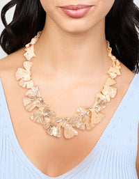 Gold Leaf Detail Short Necklace - link has visual effect only