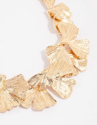 Gold Leaf Detail Short Necklace - link has visual effect only