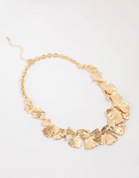 Gold Leaf Detail Short Necklace - link has visual effect only