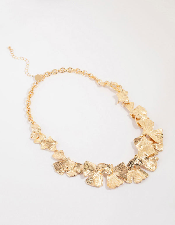 Gold Leaf Detail Short Necklace