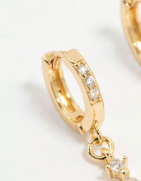Gold Plated Diamante Marquise Huggie Earrings - link has visual effect only