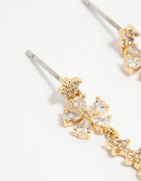 Gold Plated Cubic Zirconia Flower Drop Earrings - link has visual effect only