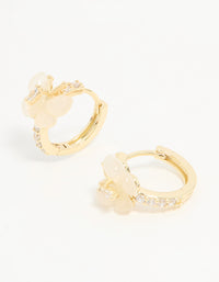 Gold Plated Diamante Butterfly Hoop Earrings - link has visual effect only