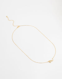 Gold Plated Diamante Hearts Pendant Necklace - link has visual effect only