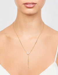 Gold Plated Cubic Zirconia Butterfly Y-Necklace - link has visual effect only