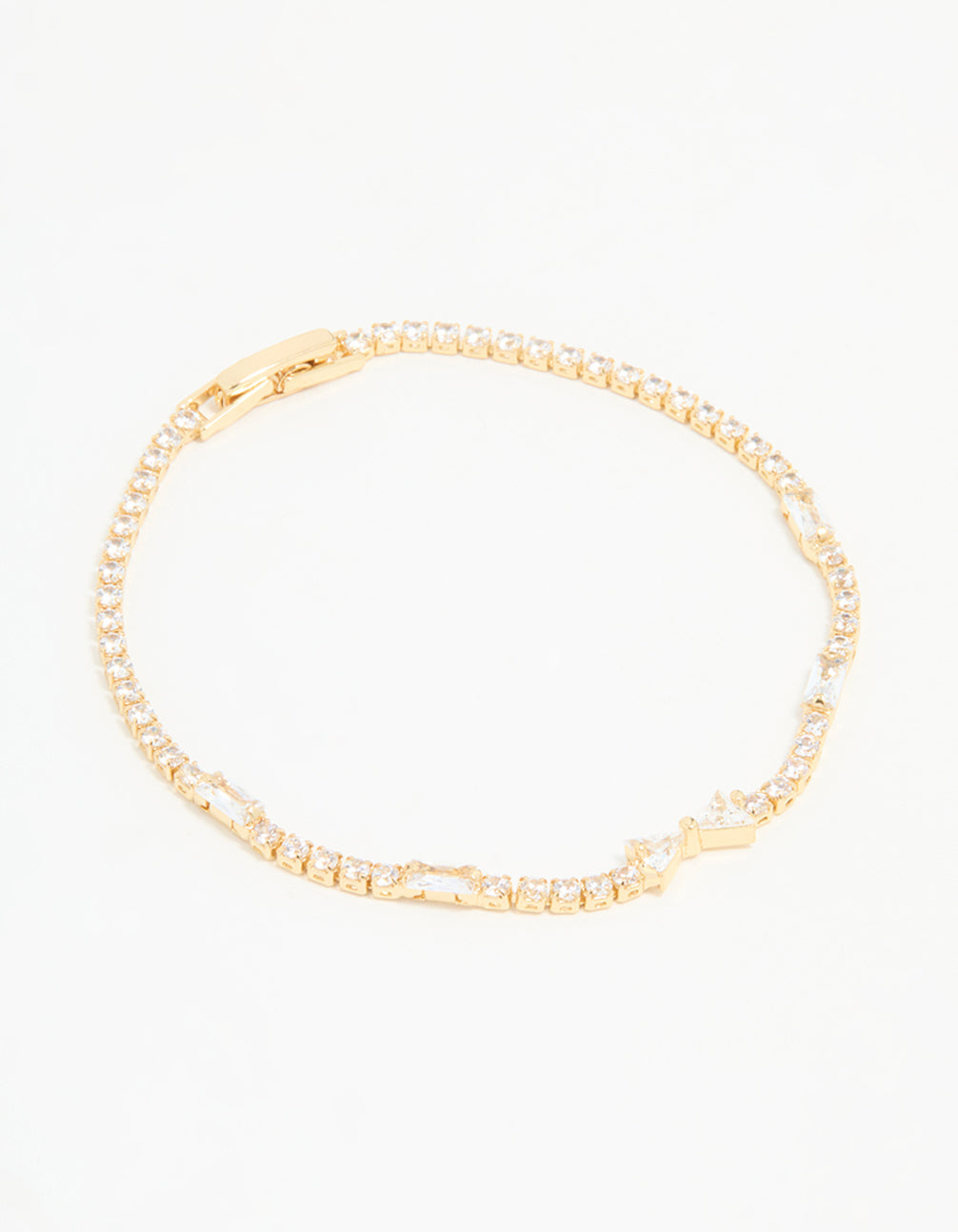 Gold Plated Cubic Zirconia Mini Bow Tennis Bracelet