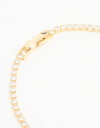 Gold Plated Cubic Zirconia Mini Bow Tennis Bracelet - link has visual effect only
