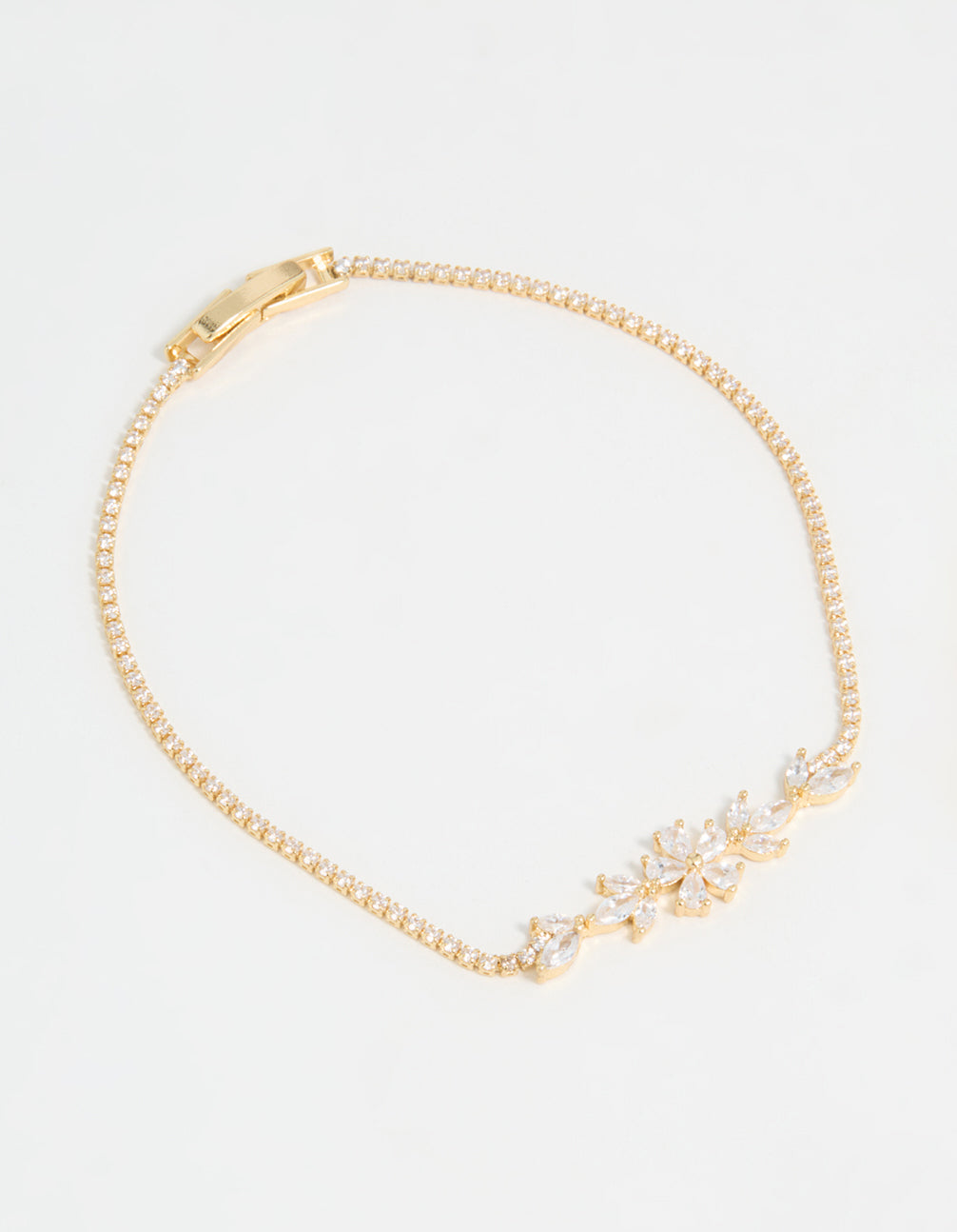 Gold Plated Flower Cupchain Bracelet