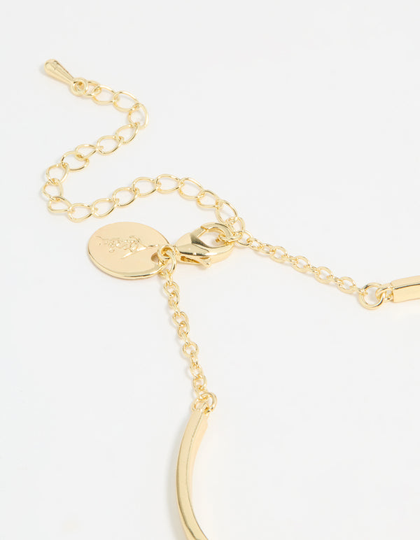 Gold Plated Infinity Heart Wrist Cuff