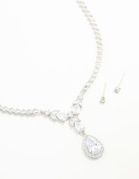 Silver Plated Vine Necklace & Earring Set - link has visual effect only