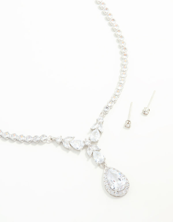 Silver Plated Vine Necklace & Earring Set