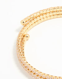Gold Plated Diamante Triple Cupchain Wrist Cuff - link has visual effect only
