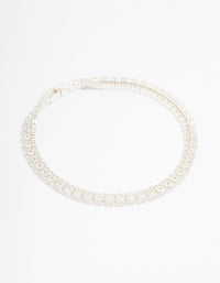 Silver Plated Cubic Zirconia Tennis Bracelet - link has visual effect only