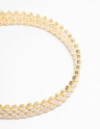 Gold Plated Cubic Zirconia Tennis Bracelet - link has visual effect only