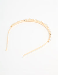 Gold Plated Diamante & Pearl Alternating Headband - link has visual effect only