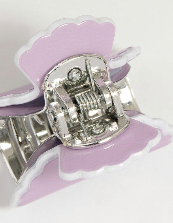 Pink & Purple Acrylic Scalloped Edge Claw Clips 4-Pack