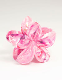 Pink Marble Frangipani Claw Clip - link has visual effect only