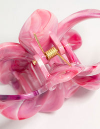 Pink Marble Frangipani Claw Clip - link has visual effect only