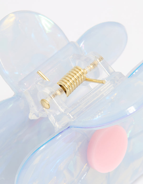 Blue & Pink Acrylic Daisy Small Claw Clip