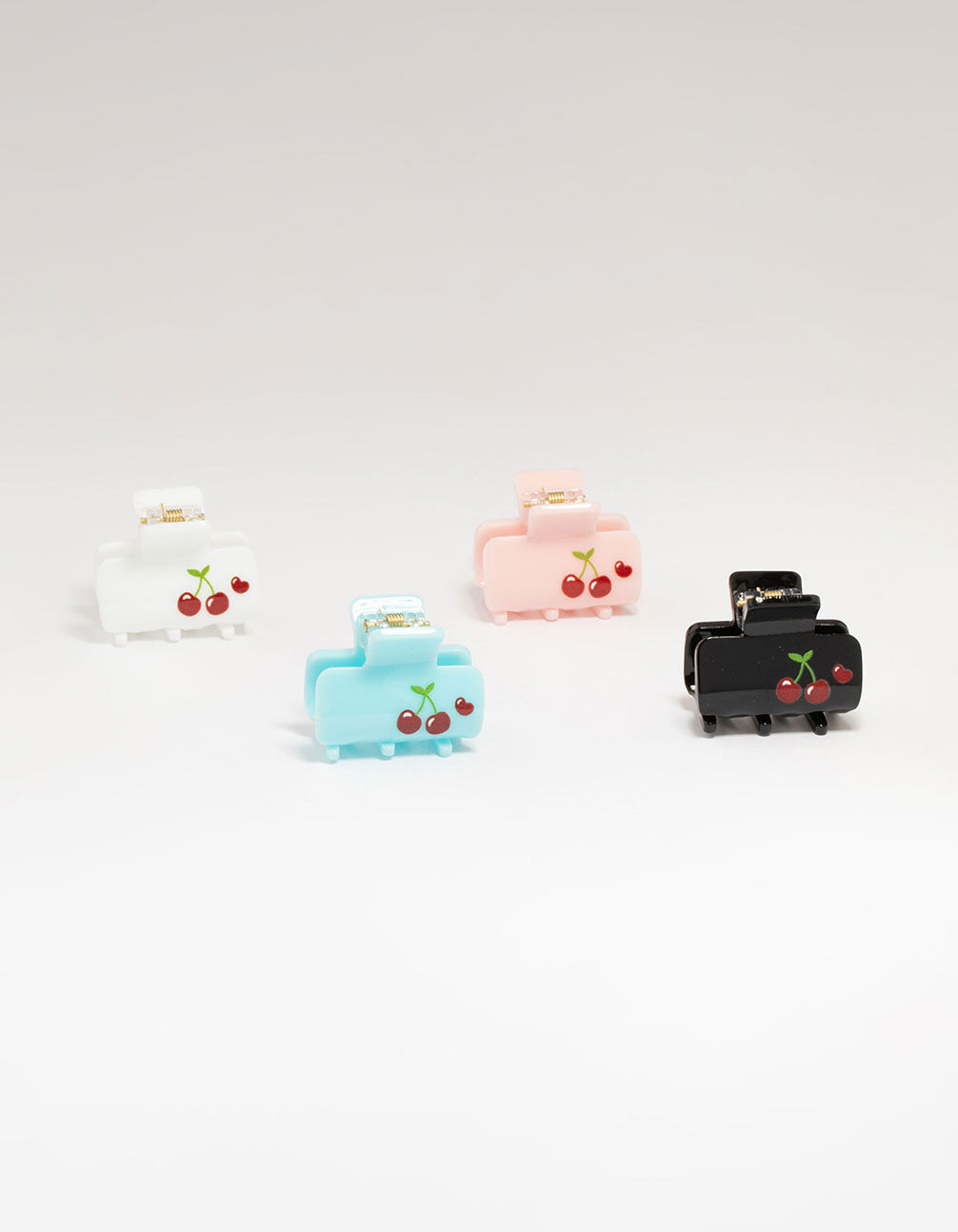 Multicoloured Cherry Small Claw Clips 4-Pack