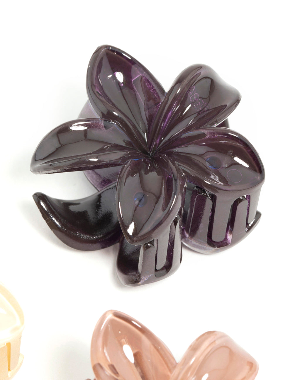 Neutral Frangipani Flower Mini Claw Clips 4-Pack