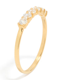Gold Plated Sterling Silver Cubic Zirconia Ring - link has visual effect only