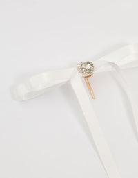 White Fabric Heart Ponytail Hair Hooks 2-Pack - link has visual effect only