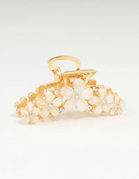 Gold Diamante Centre Graduating Flowers Mini Claw Clip - link has visual effect only