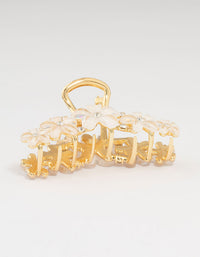 Gold Diamante Centre Graduating Flowers Mini Claw Clip - link has visual effect only