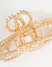 Gold Pearl & Diamante Bow Claw Clip - link has visual effect only