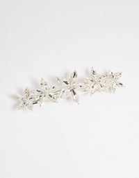 Silver Diamante Graduating Flower Hair Clip - link has visual effect only