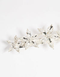 Silver Diamante Graduating Flower Hair Clip - link has visual effect only