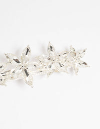 Silver Diamante Graduating Flower Hair Clip - link has visual effect only